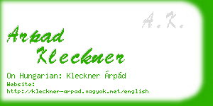 arpad kleckner business card